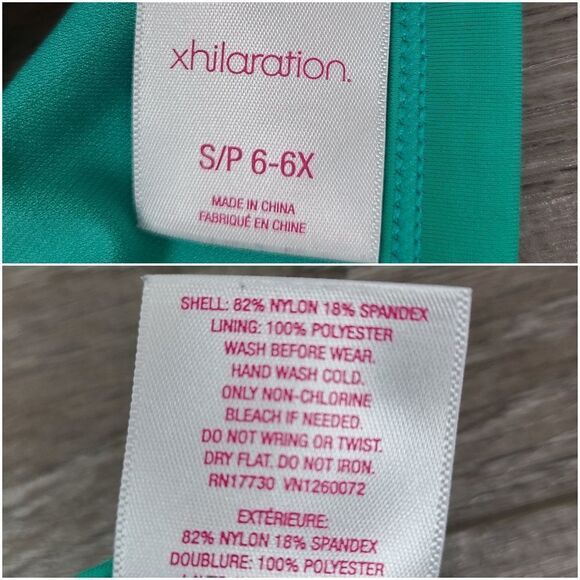 XHILARARION Girl's Neon Geometric Print 2 Piece Bikini Swimsuit Size 6 - Picture 10 of 11